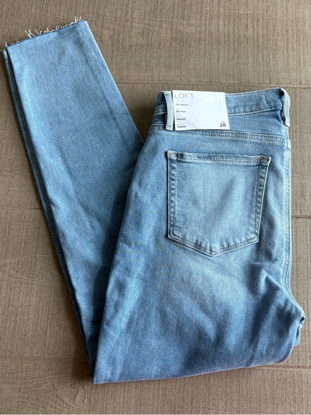 NWT Loft Distressed Skinny Mid-Rise - Size 28